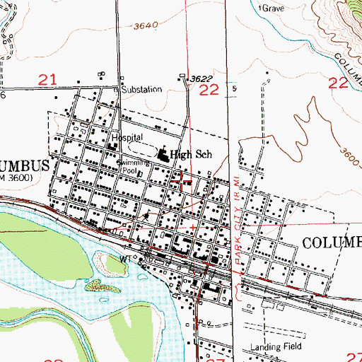 Topographic Map of Stillwater County Courthouse, MT