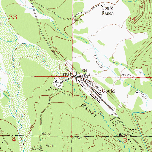 Topographic Map of Gould, CO