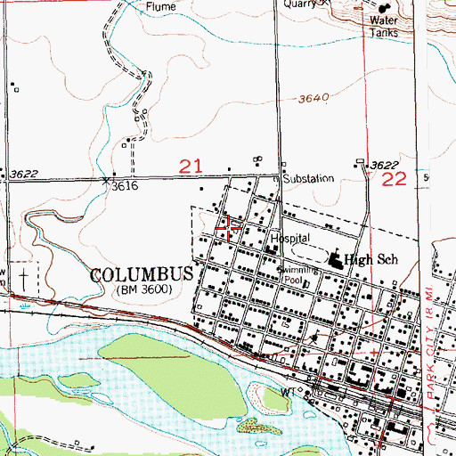 Topographic Map of H and H Trailer Court, MT