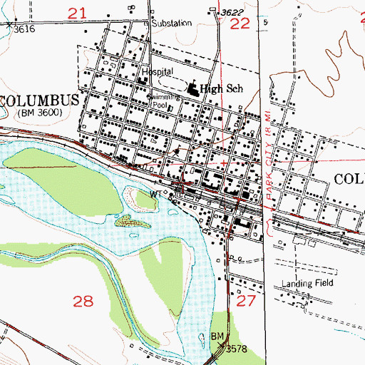 Topographic Map of Stillwater Bible Church, MT