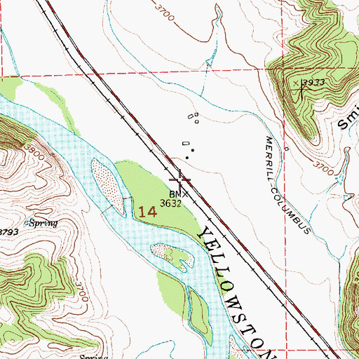 Topographic Map of Wataga (historical), MT