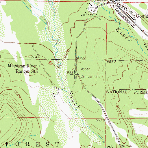 Topographic Map of Aspen Campground, CO