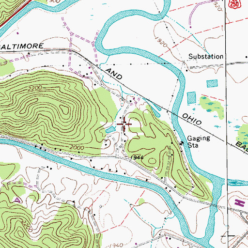 Topographic Map of Bruxton, WV
