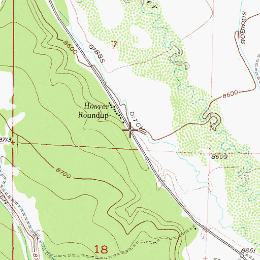 Topographic Map of Gibbs Ditch, CO