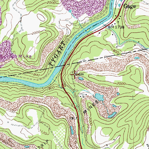Topographic Map of Kaufman Church (historical), WV