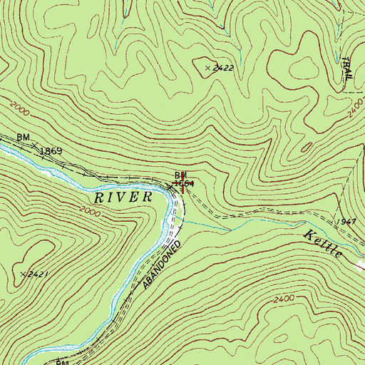 Topographic Map of Kettle Run School (historical), WV