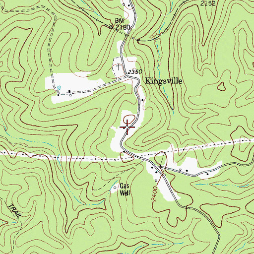 Topographic Map of Kingsville Post Office (historical), WV