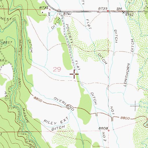 Topographic Map of Poverty Flat Ditch Number 2, CO