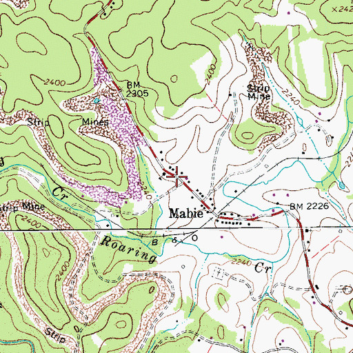 Topographic Map of Mabie Post Office, WV