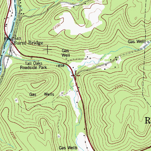 Topographic Map of Middle Fork (historical), WV