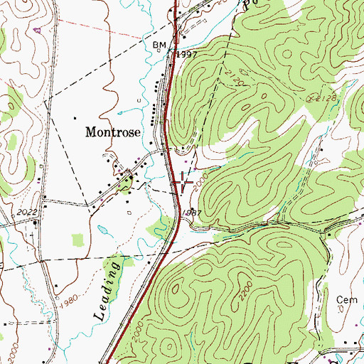 Topographic Map of Montrose Post Office, WV