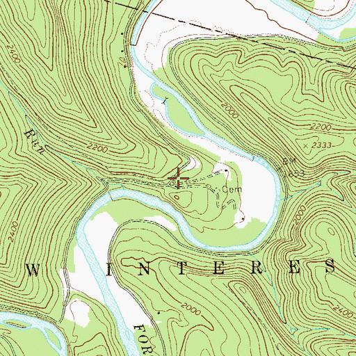 Topographic Map of Nail Run School (historical), WV