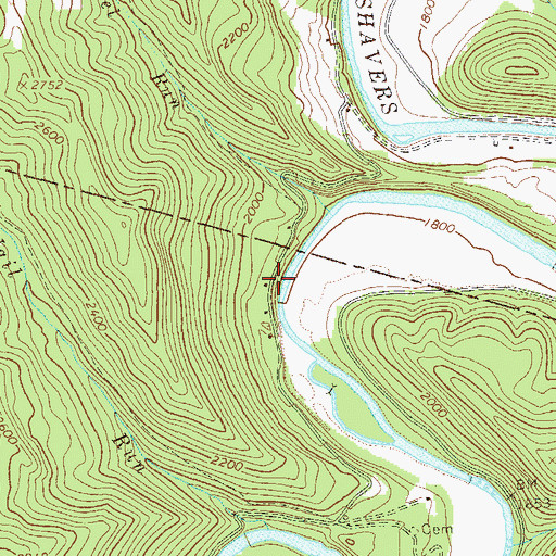 Topographic Map of Pettit (historical), WV