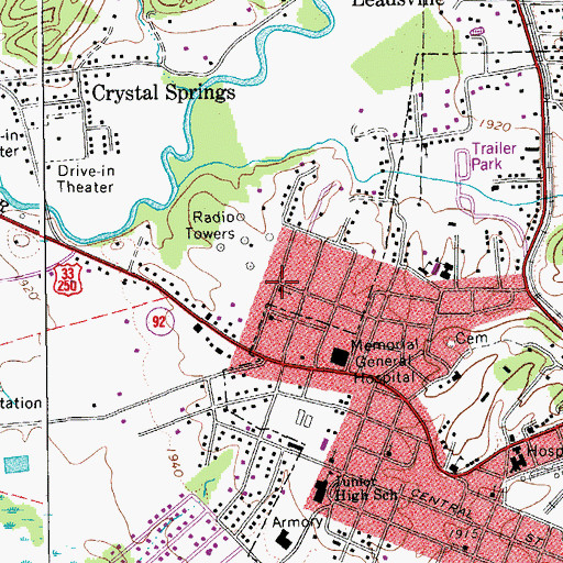 Topographic Map of Church of Christ, WV
