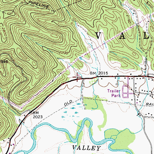 Topographic Map of Crawford School (historical), WV