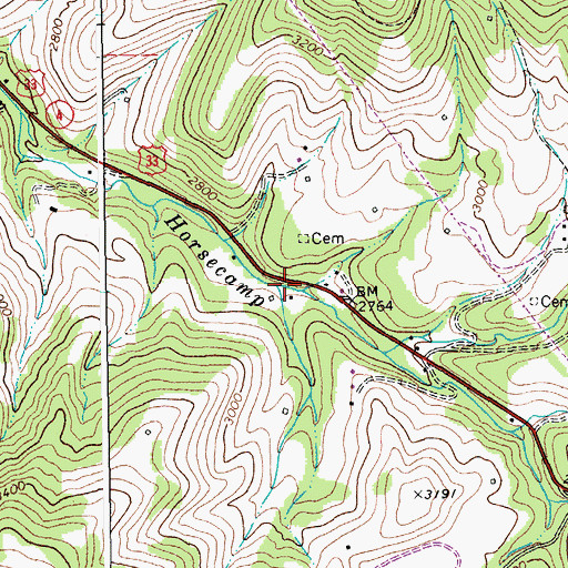 Topographic Map of Days Mill (historical), WV