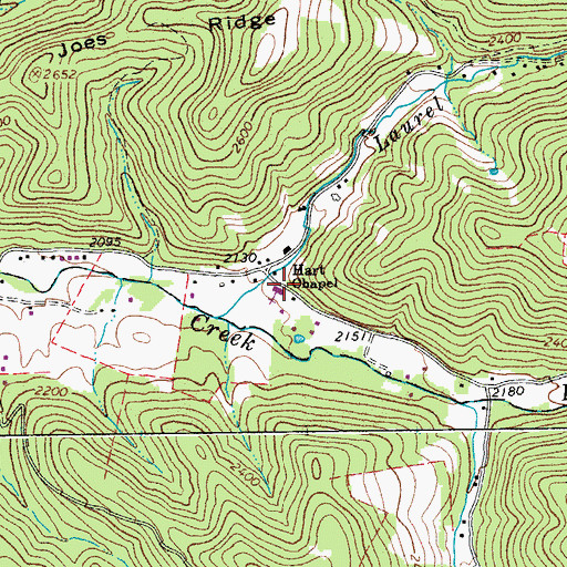 Topographic Map of Hart School (historical), WV