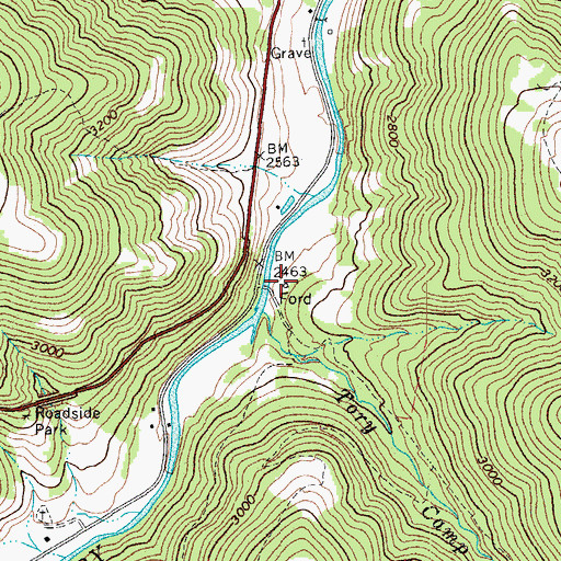 Topographic Map of Hazelwood (historical), WV