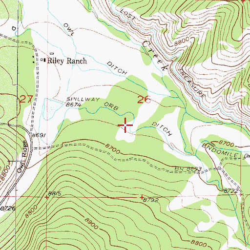 Topographic Map of Orb Ditch, CO