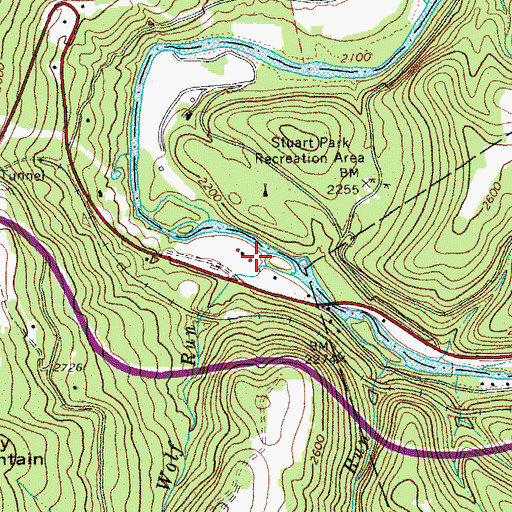 Topographic Map of Lumber (historical), WV