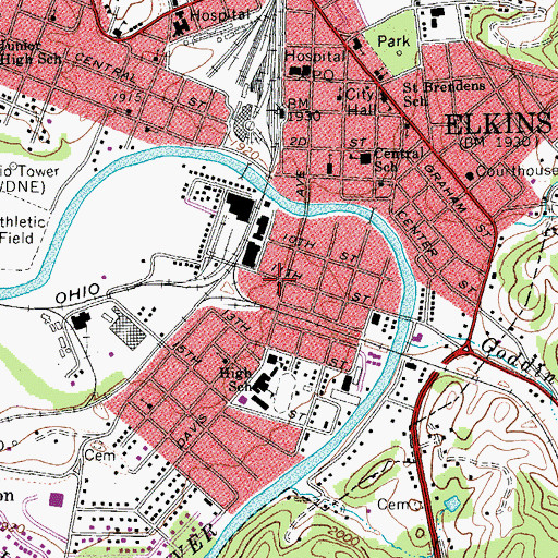 Topographic Map of Otterbein United Methodist Church, WV