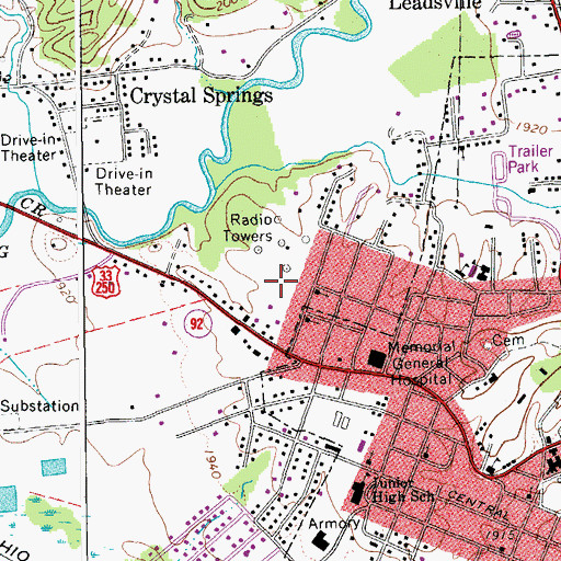 Topographic Map of Third Ward Elementary School, WV