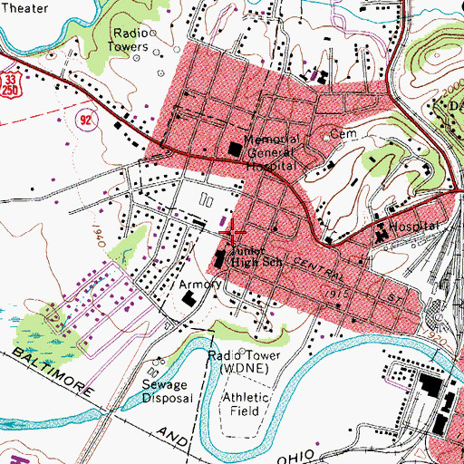 Topographic Map of United Church of the Brethren, WV