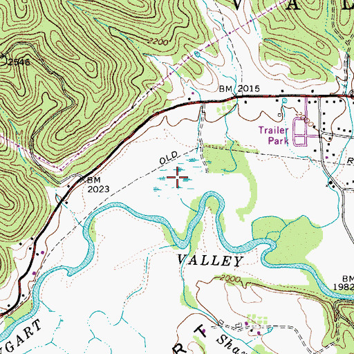 Topographic Map of Valley Bend Wetland, WV