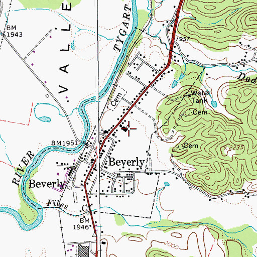Topographic Map of Beverly Elementary School, WV
