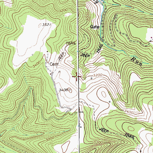 Topographic Map of Chestnut Grove School (historical), WV