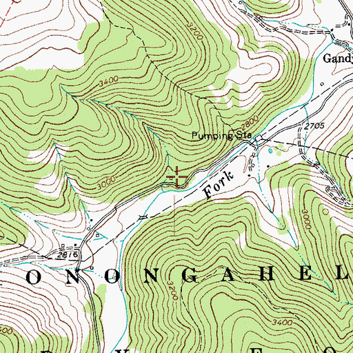 Topographic Map of Dry Fork School (historical), WV