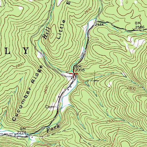 Topographic Map of Elkhorn School (historical), WV