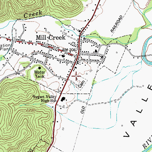 Topographic Map of George Ward Elementary School, WV