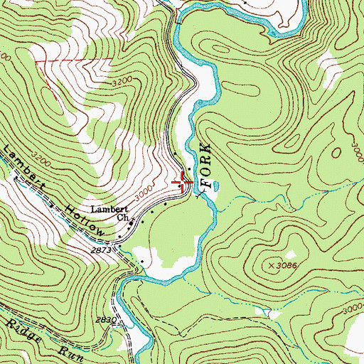 Topographic Map of Lambert School (historical), WV