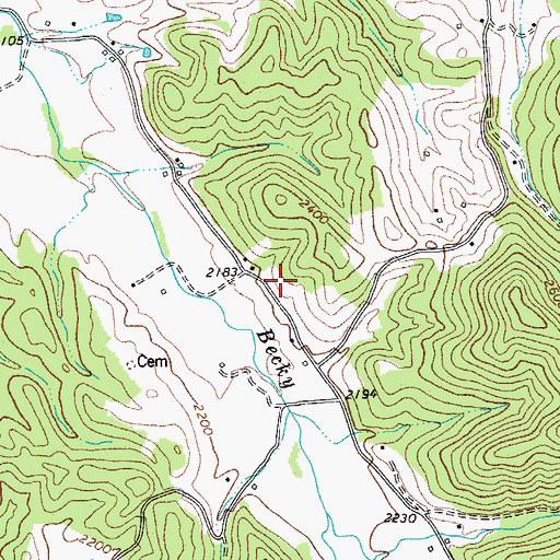 Topographic Map of Lee Bell School (historical), WV