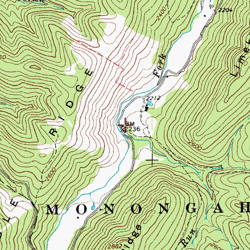 Topographic Map of Millstone School (historical), WV