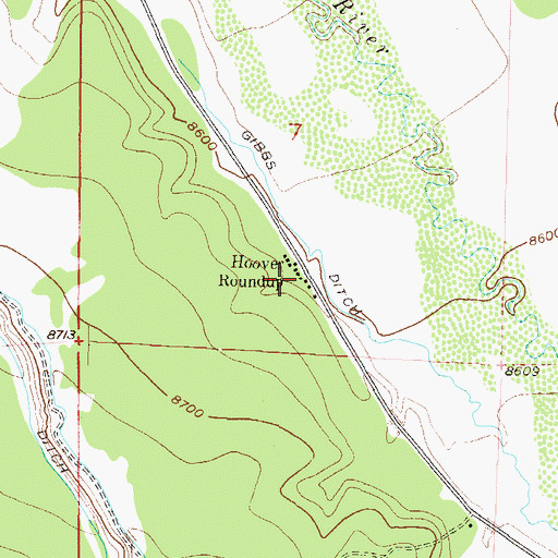 Topographic Map of Hoover Roundup, CO