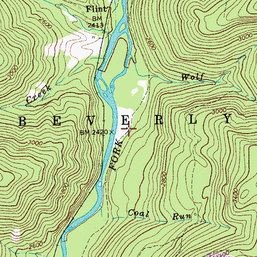 Topographic Map of Montes (historical), WV