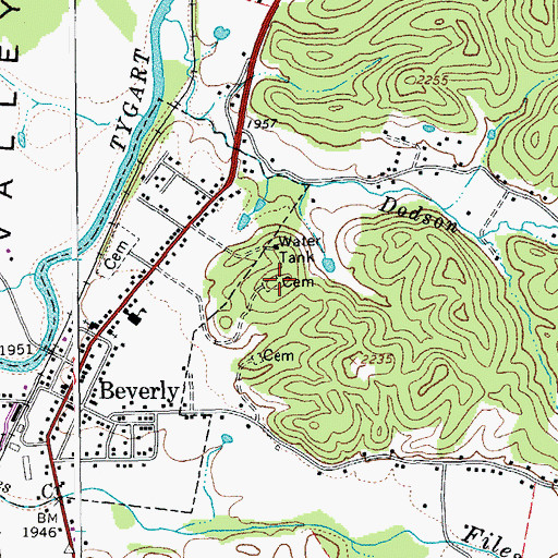 Topographic Map of Mount Iser Cemetery, WV