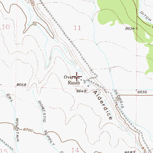 Topographic Map of Overton Ranch, CO