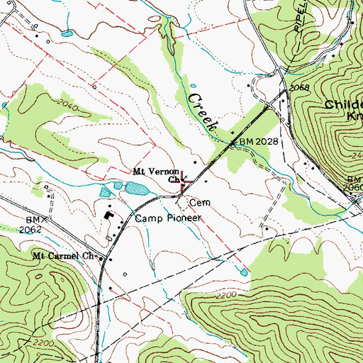 Topographic Map of Mount Vernon School (historical), WV