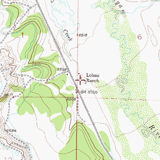 Topographic Map of Lobau Ranch, CO