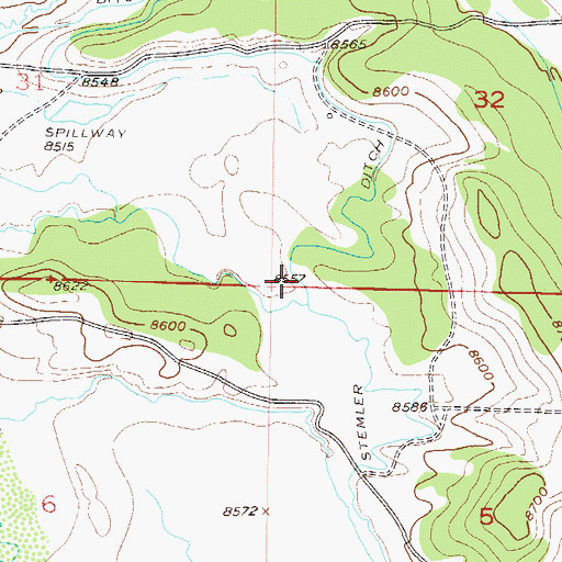 Topographic Map of Stemmer Ditch, CO