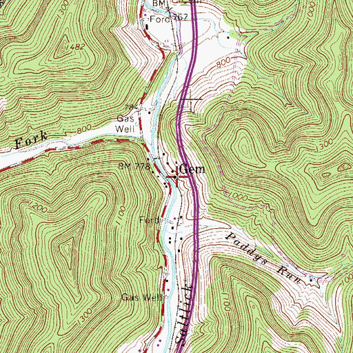 Topographic Map of Maggie Hoover Memorial Methodist Episcopal Church South, WV