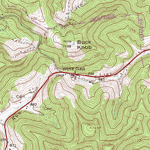 Topographic Map of Napier Post Office, WV