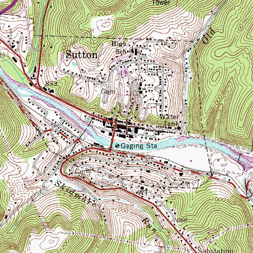 Topographic Map of Braxton County Courthouse, WV