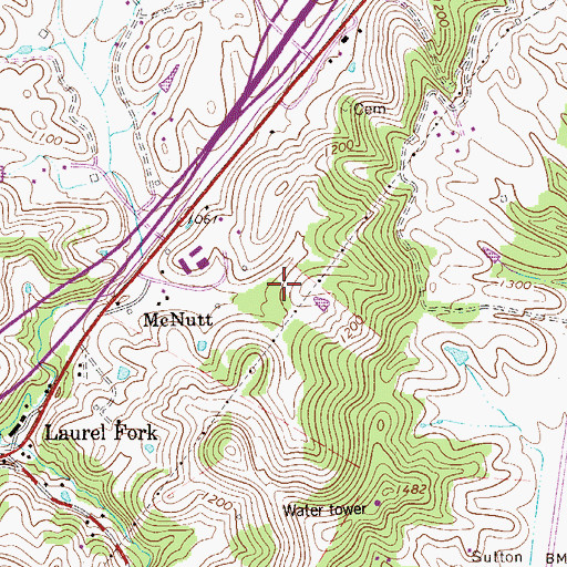 Topographic Map of Braxton County Middle School, WV
