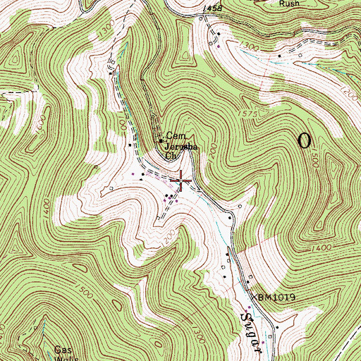 Topographic Map of Clickton (historical), WV