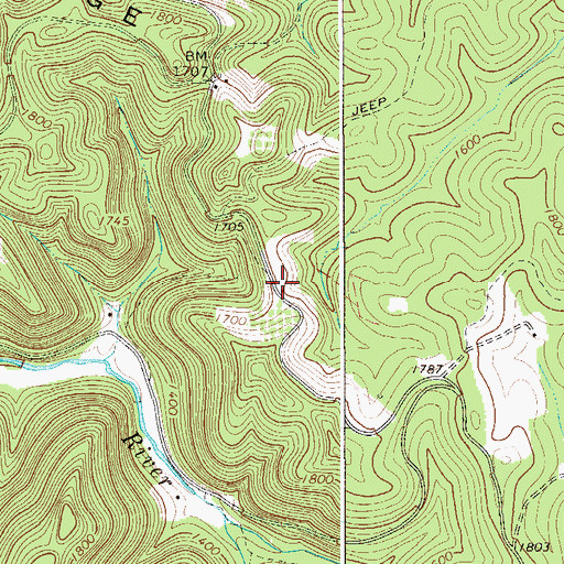 Topographic Map of Holstead (historical), WV