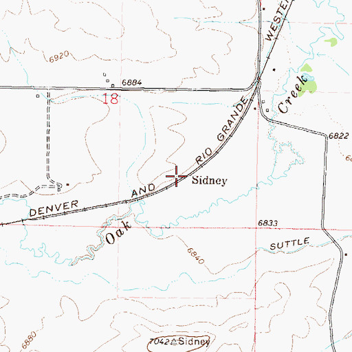 Topographic Map of Sidney, CO